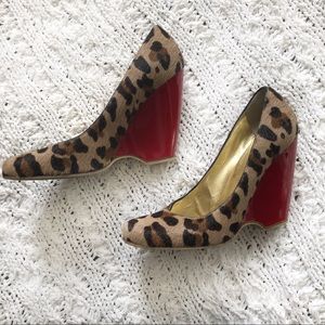 Giuseppe Zanotti Pony Hair Red Leopard Wedges